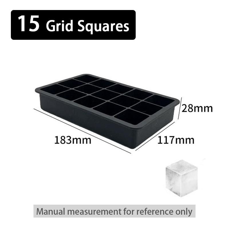 Silikon-Eisformen Mehrfach wiederverwendbare Eiswürfel-Formen Gitter Große Eiswürfelform Silikon-Kühler