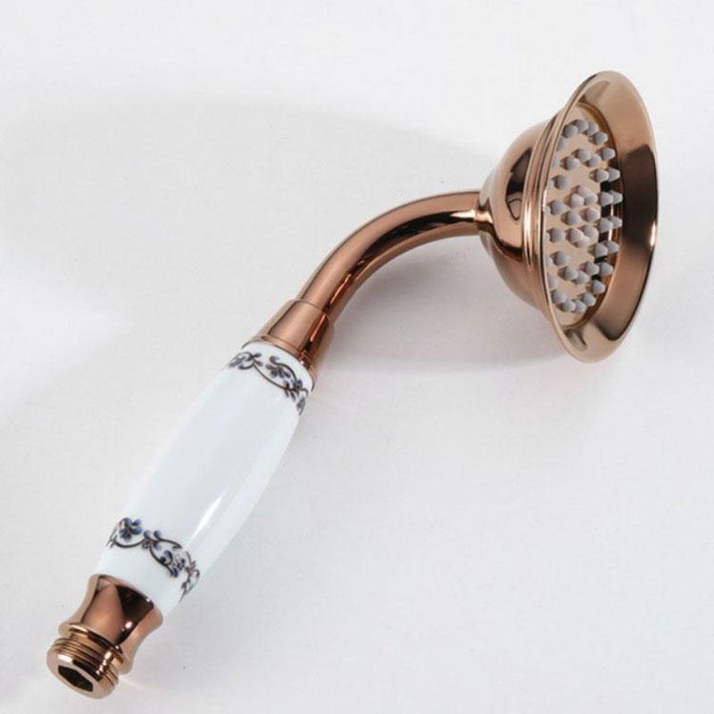 Doccetta Portatile da Bagno Oro/Antico/Cromo/Oro Rosa Supporto Doccetta Ceramica Bagno Rotonda Pioggia