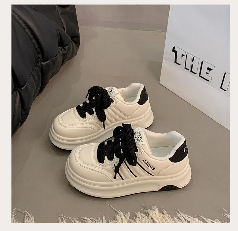 Fleece Little White Shoes Women's New Thick-soled Versatile Warm and Heightened Popular Sports and Leisure Board Shoes In Autumn and Winter 2025