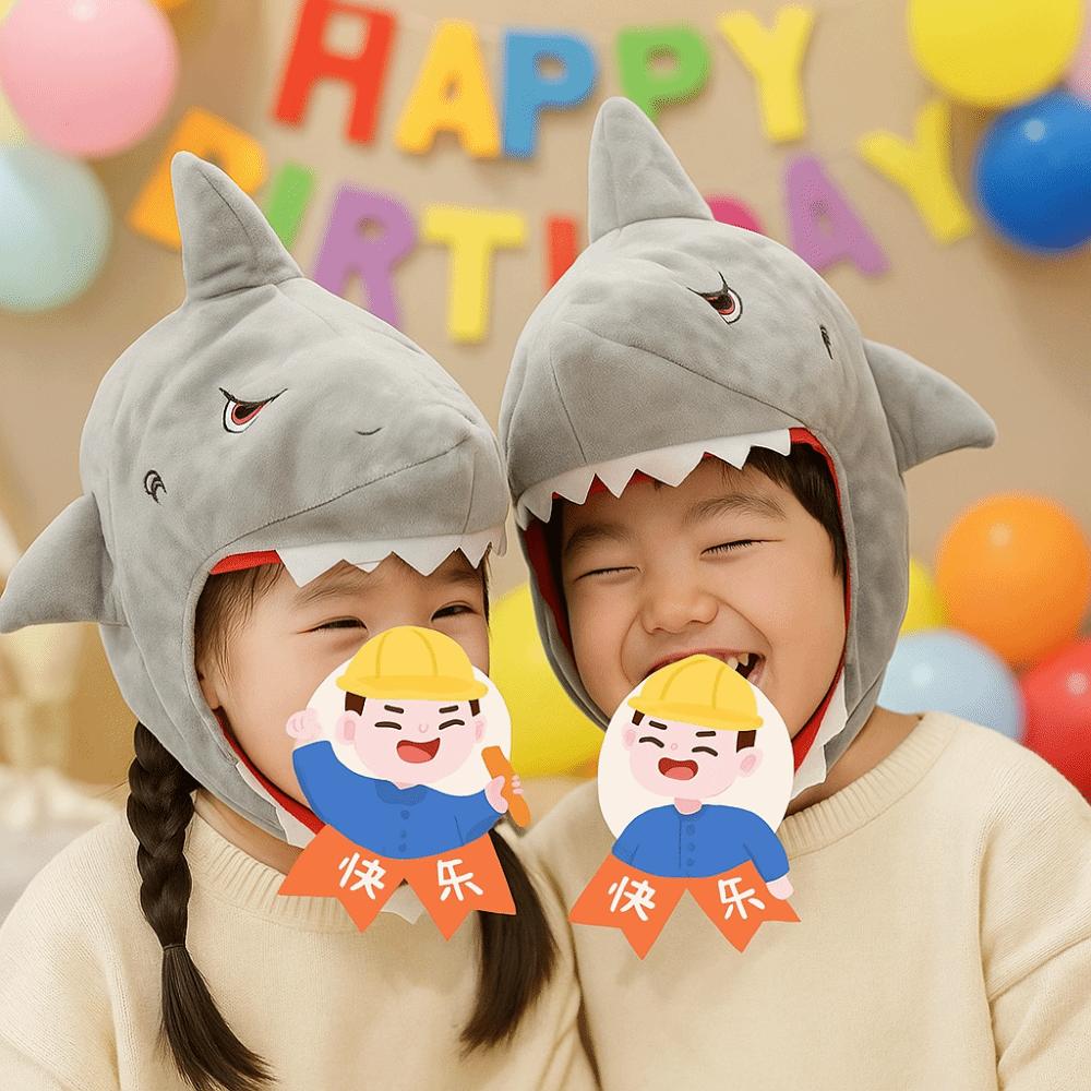 Bequeme Hai-Mütze Lustiges Design Hai-Mütze Maske Requisite Tierkopfbedeckung Cosplay