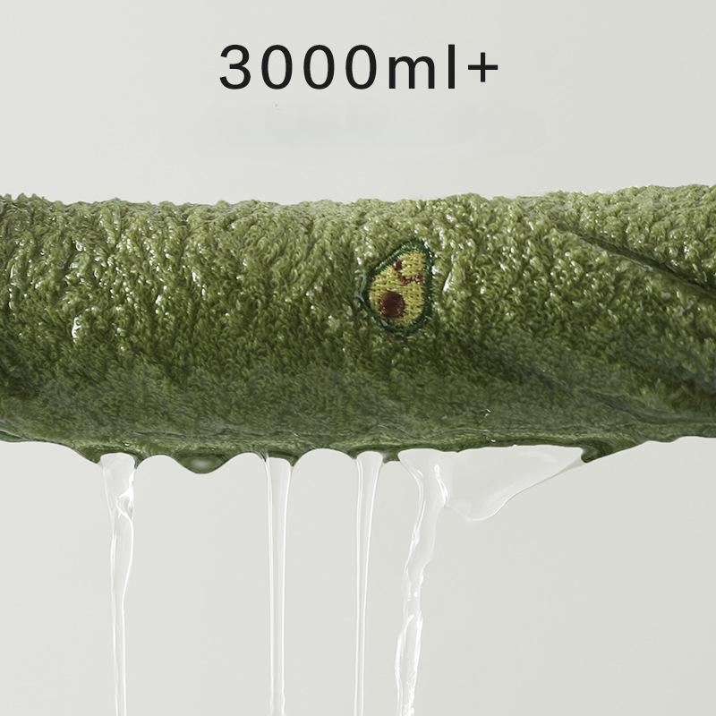 Besticktes Avocado-Badetuch-Set aus reiner Baumwolle - Enthält 1 Stück Badetuch und 1 Stück Gesichtstuch, Weiches, saugfähiges Handtuch, Grün, Weiß