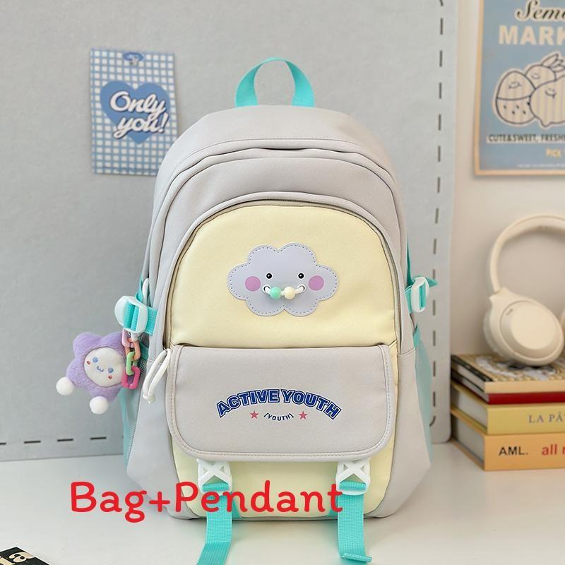 Nylon Letter Backpack For Girls With Reducing Burden And 14in Laptop Storage For Daily Use