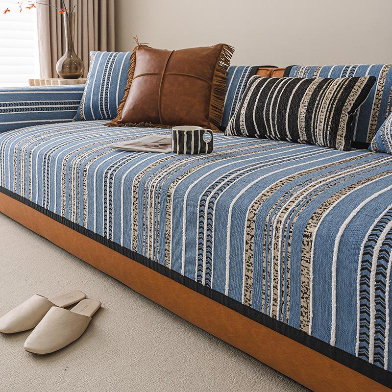 

New Sofa Cushion Four-Season Universal Non-Slip Seat Cushion Light Luxury Cream Style High-End Sofa Cover Cloth Towel 70*70cm