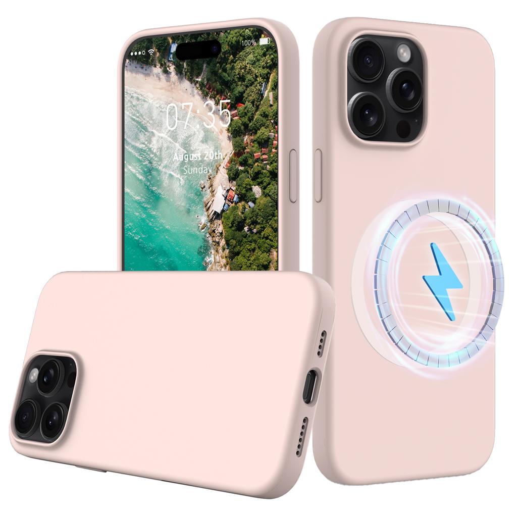 For iPhone 16 Pro Magnetic Case Shockproof Liquid Silicone Phone Cover