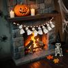 7.2FT Halloween Ghost Garland with Wooden Beads Handmade Rustic White Ghost Decor Vintage Farmhouse