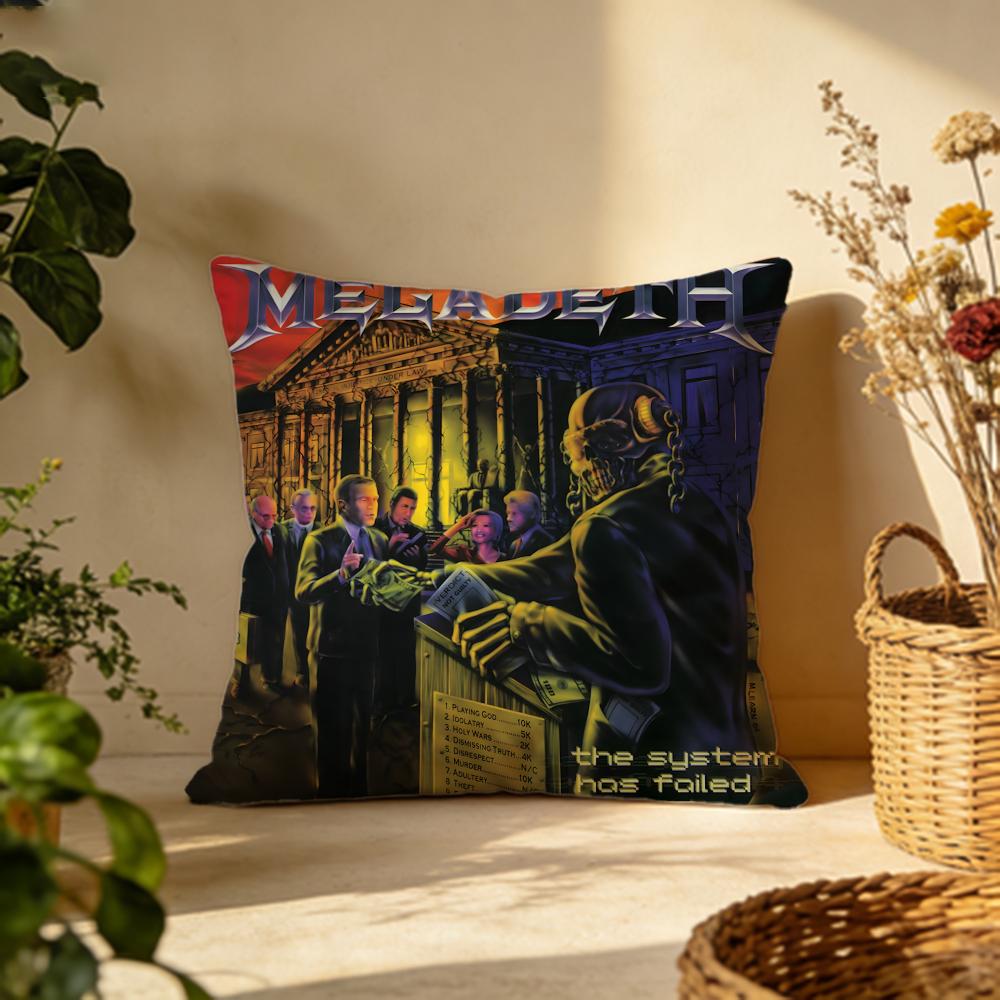 Hot MMegadethses Cushion Cover Versatile DoubleSided Pillow Case Fit for Sofa Bed Car  Daily Decor