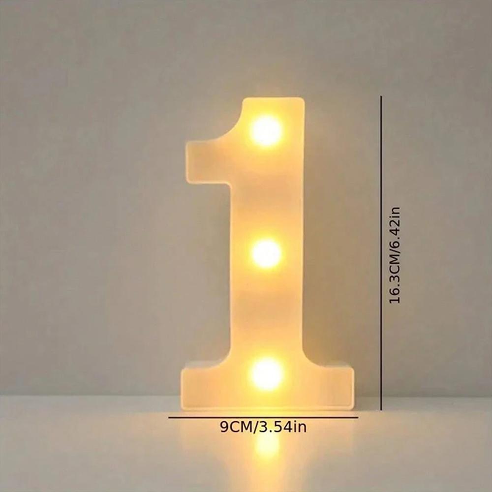 Number 0-9 LED Lights Luminous  Lamp Wedding Decorative Night Light Birthday Party Bedroom Home Decoration