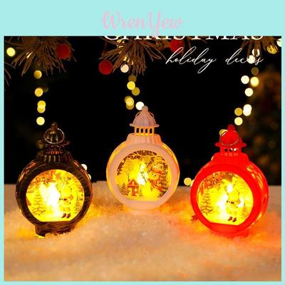 Christmas Santa Claus Snowman Lantern With Warm Light For Festive Tabletop Display And Gift