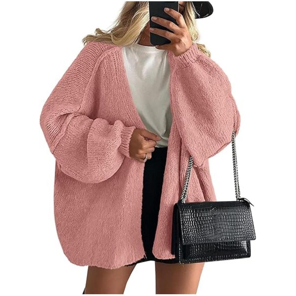 Women's Sweater Solid Color Long-sleeved Casual Loose Cardigan Sweater Jacket