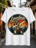 Lausbua Alpine Boy Dabbing In And Mountain Sunset Weathered Round Retro Style Bavarian Folk Humor Unisex All Tshirt