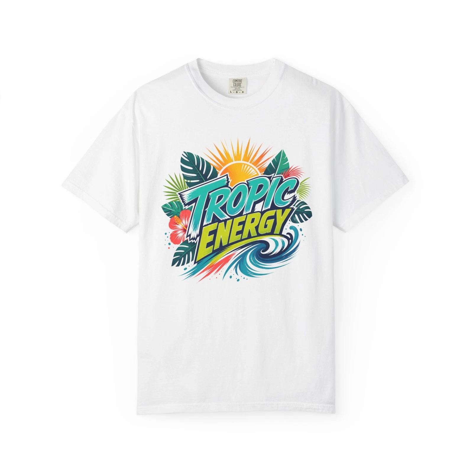 Tropic Energy T-T-Shirt Bold Tropical Summer Graphic Tee S