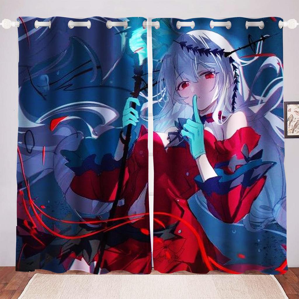 Anime Girl Digital Print Curtain Cartoon Window Animation Bedroom Fashion Style Cute Home Decoration Polyester Curtains Light Blocking Made Of Decor