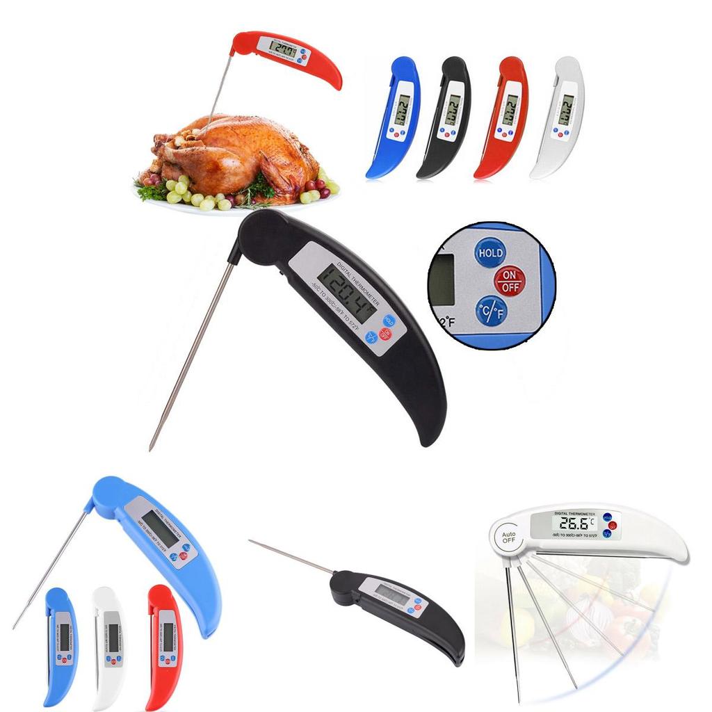 Premium Digital Instant Read Thermometer With Folding Probe For Bbq And Kitchen Cooking