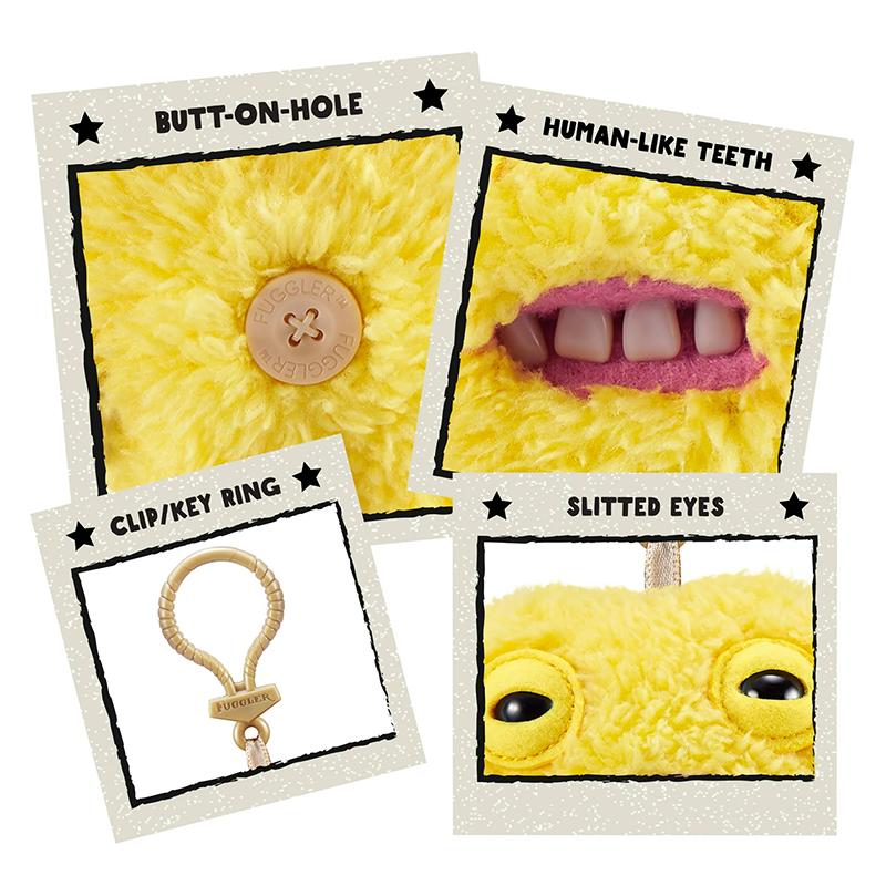 Fuggler Ugly Monsters Plush Keychain Toys 5-Inch Funny Ugly Teeth Monster Soft Plush Doll Bags Key Pendant Collectible Kids Gift