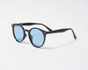 Classic Round Sunglasses with Photochromic and Polarized Lenses Black Brand Popular Stylish Fashion Glasses UV Protection [Flex] (F L Blue-dark