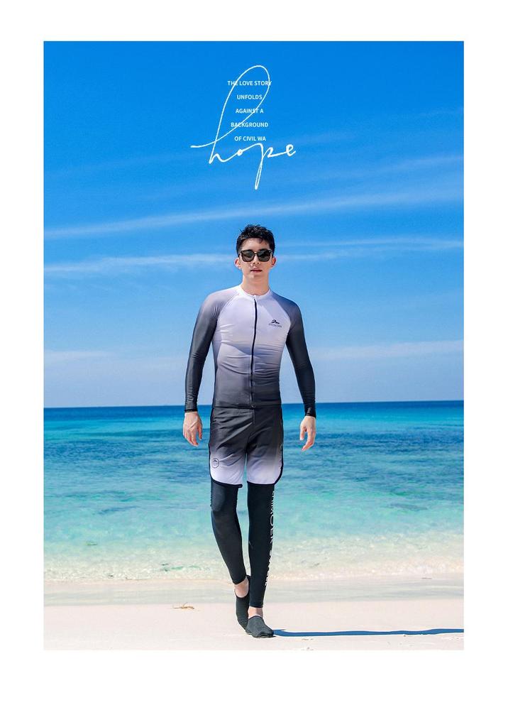 Matching Men's & Women's Sun Protection Split Long Sleeve Wetsuit - Snorkeling & Surfing Suit