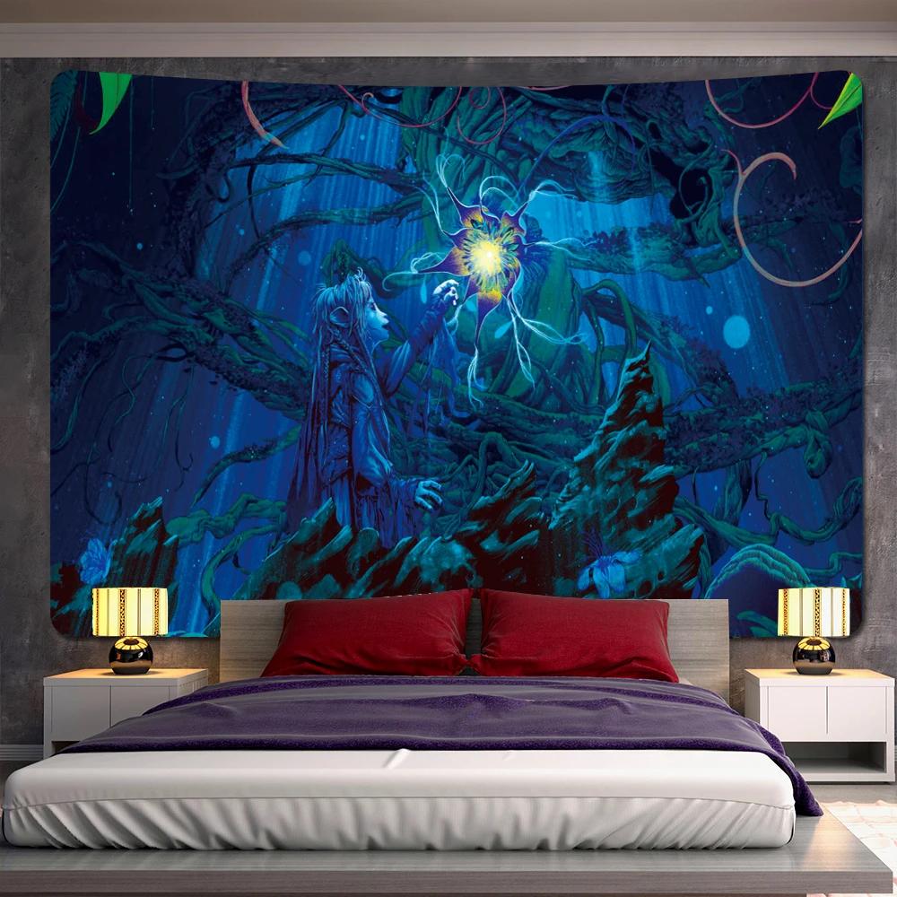 Mushroom Psychedelic Scene Home Decoration Art Tapestry Bohemia Room Yoga Mat Background Cloth