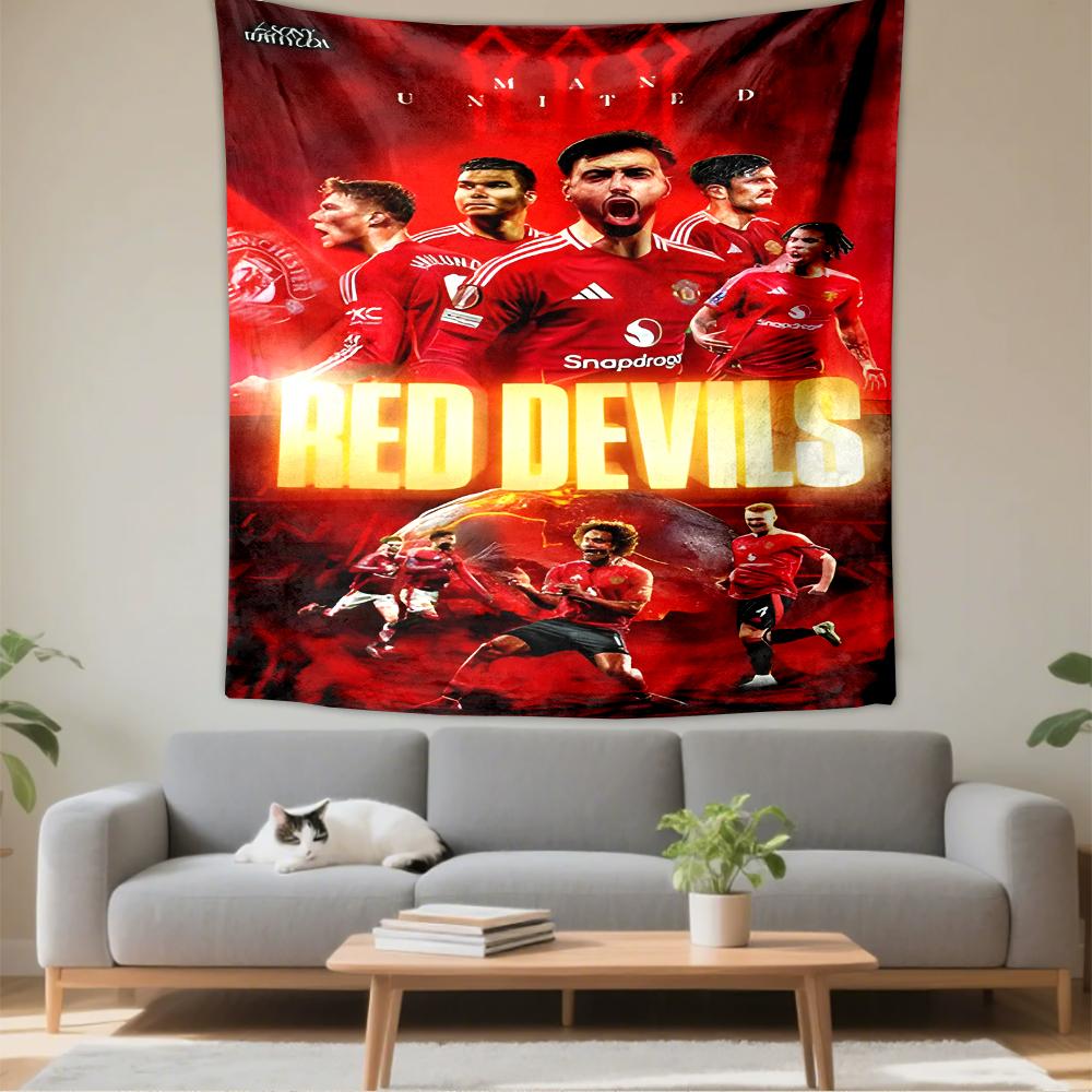 Tapestry Manchester United Red Devils Squad Red Poster Wall Hanging
