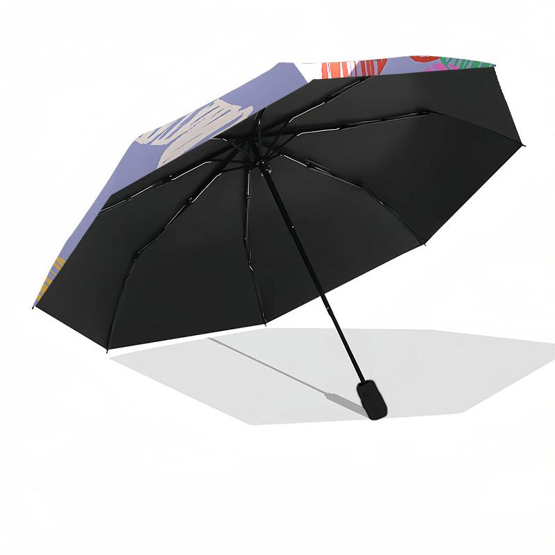 1pc Heart Print Automatic Open/Close Umbrella, 8-Rib Sturdy Frame, Umbrella for Travel, Everyday, Formal Events yy251126022