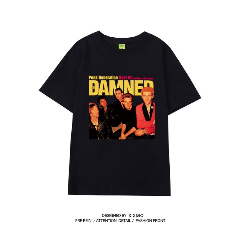 

100% European and American Fashion Brand Ins Short Short-Sleeved T-shirt Black [Official pure cotton 100%]] 2XL