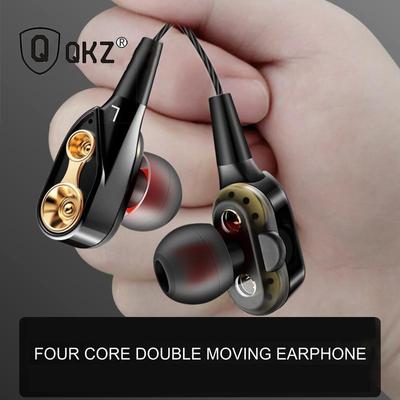 QKZ CK8 Wired 3.5mm Earphone Super Bass Four Core Dual Driver Stereo In-Ear Headset With Microphone