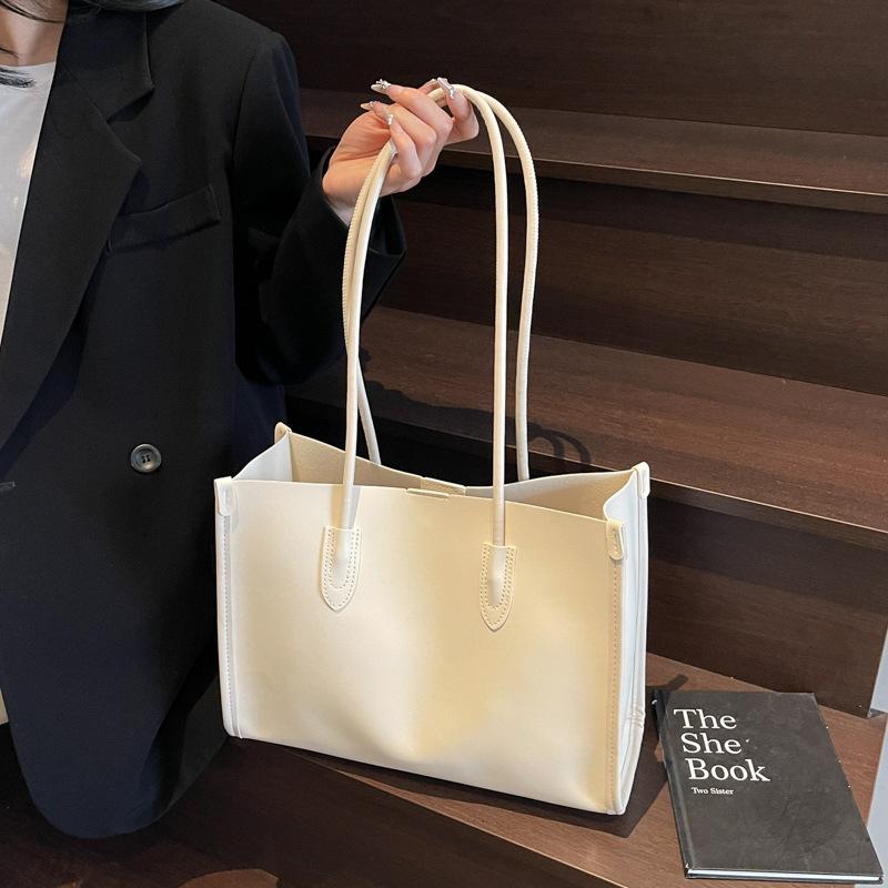 Solid Color Fashionable New Mother and Child Bag Pu Large Capacity Shoulder Casual Armpit Bag Tote Bag