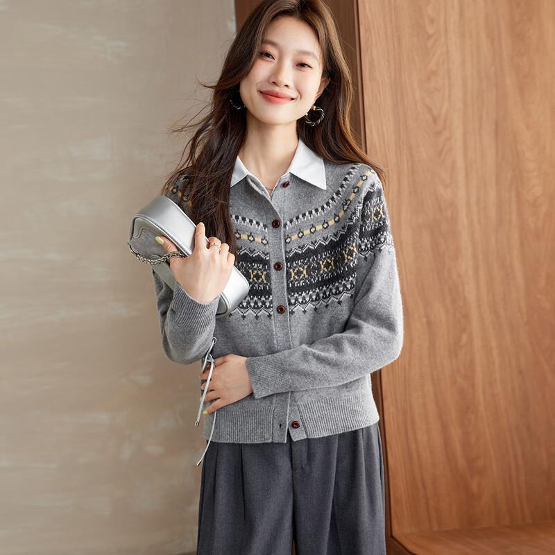 Женский кардиган Srcr, 100% шерсть, в стиле Fair Isle XL