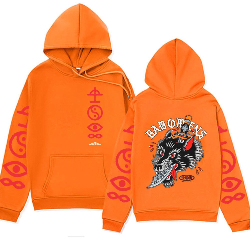 Rapper Bad Omens Band Double Sided Print Hoodie Vintage Arajuku Pullover Street Wear Unisex Autumn Winter Sweater