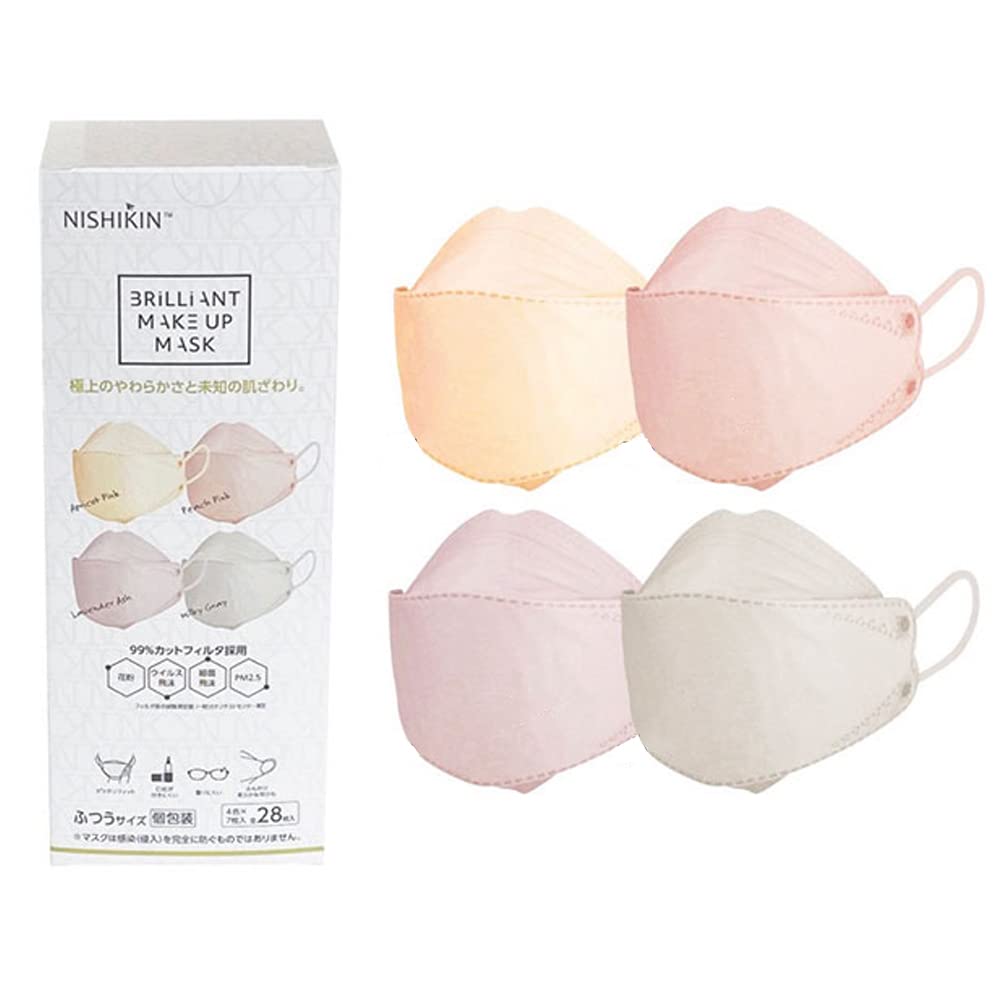 

Brilliant Makeup Mask 3D 3D Beige Clear Face Line 28 Sheets 4 Colors x 7 Sheets 01 [NISHIKIN]