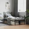 VidaXL Metal Bed Frame with Headboard-Footboard Black 90x200 Cm 353450
