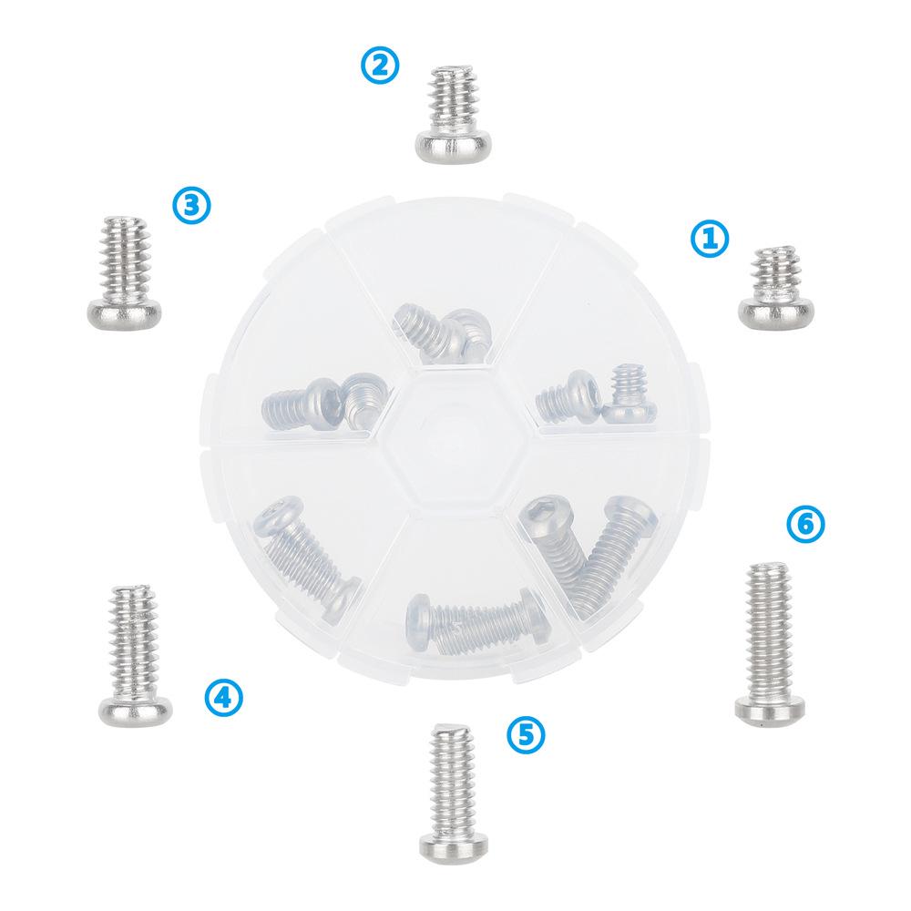 

DSLR Camera 1/4 Mounting Screw Set with Storage Box for Photography Accessories срібний