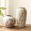French Retro Wabi-Sabi Style High-End Ceramic Vase Jingdezhen Pot Living/Dining/Bedroom/Office Flower Arrangement Decor Dried