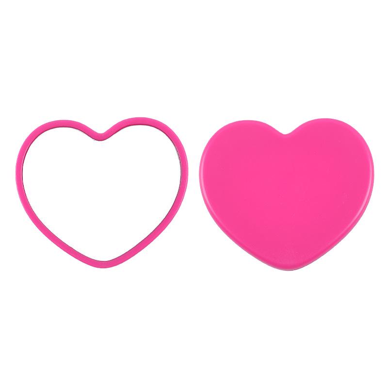 Minimalist Heart-Shaped Pocket Vanity Mirror - Portable Handheld Makeup Mirror for Dorm and Travel