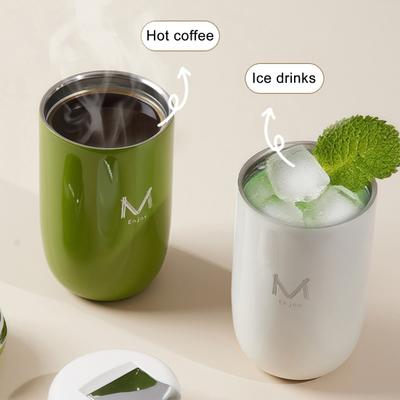 Tazza Termica da Caffè 350ml Acciaio Inossidabile Tazza da Viaggio Portatile Bicchiere Termico da Tè Riutilizzabile Contenitore per Bevande Calde