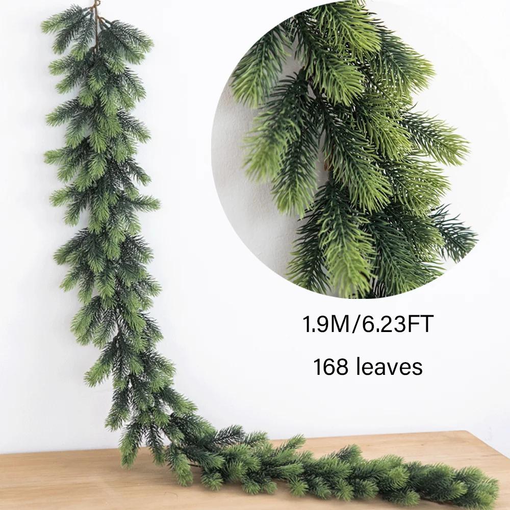 Artificial Christmas Pine Garland, Greenery Winter Garland Decor for Home, Wall, Porch, Table, Mantle, Indoor Outdoor Decoration