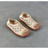 Johnature Hollow-out Breathable Flat Sandals Retro Genuine Leather Soft Soled Women's Slip-on Shoes