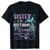 Mermaid Birthday Princess Girl Party T-shirt Family Group Matching Siblings Tees Fashion Vintage Unisex Tops Oversized Clothing