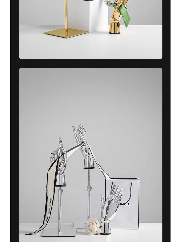 Electroplated Jewelry Display Stand: Mannequin Hand for Clothing Store Window, Glove Rack, and Ornament Display