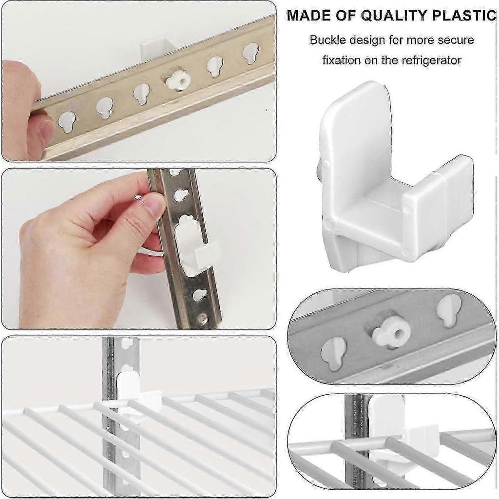 14 sztuk Plastikowe Klipsy do Półki Lodówki, Klips do Półki Zamrażarki Wspornik Półki Chłodziarki 25-26