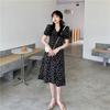 Summer Floral Temperament Skirt, Medium Length Short Sleeved French Fresh and Sweet Dress, Fairy Dress, Fashionable Women's Clothing