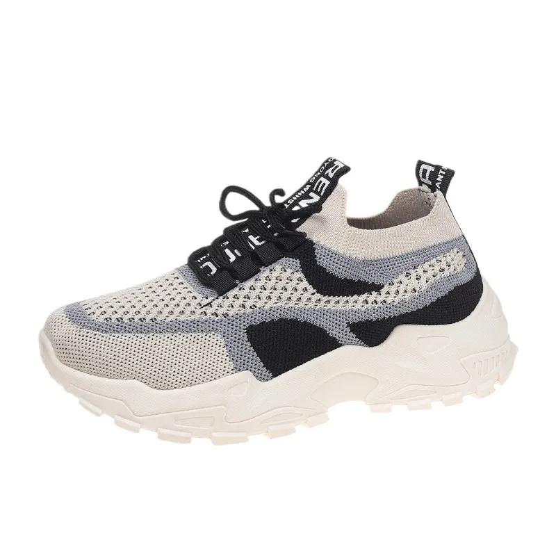 Fashion 2024 Shoes Female Lace Up Women's Vulcanize Shoes Autumn Mixed Colors Breathable Mesh Casual Sports Comfortable Walking Shoes