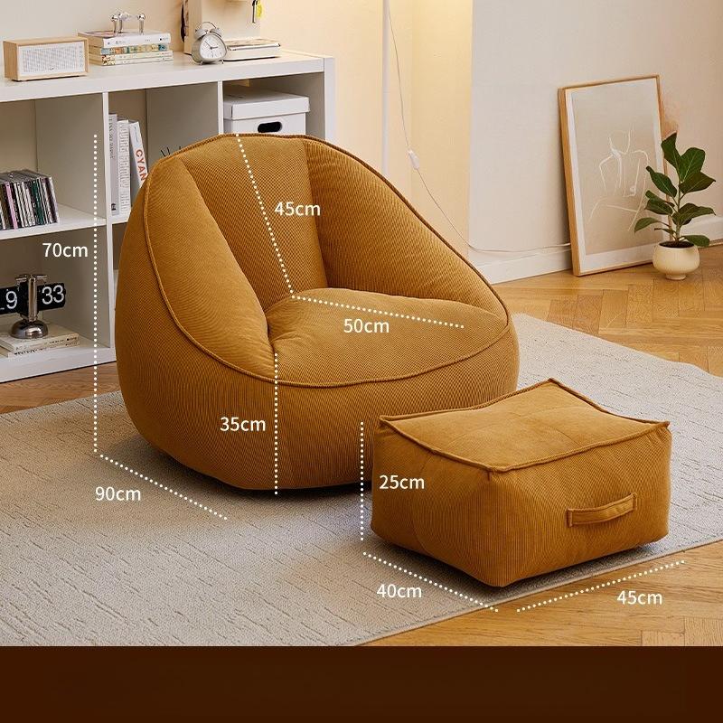 Single Bean Bag Sofa Living Room Sofas Frameless Lazy Sofa Chair with Filler Relax Soft Comfort Sofas Bedroom Relaxing Furniture
