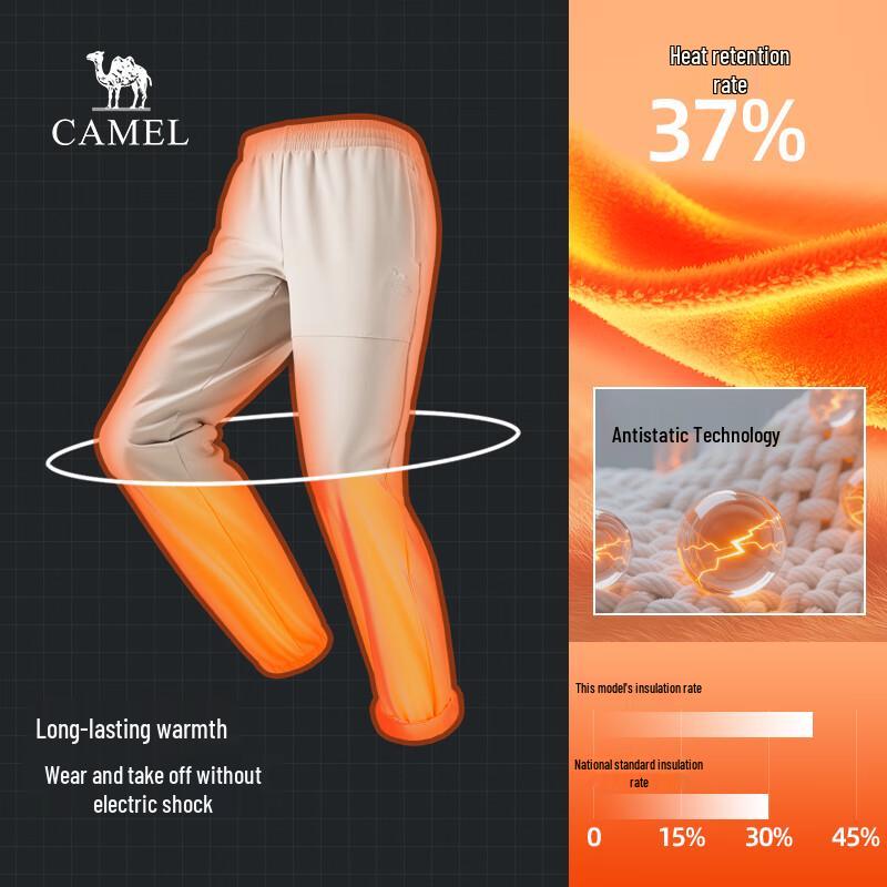 

Camel Men s Antistatic Fleece-Lined Soft Shell Tapered Pants M