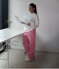 Unisex Elastische Taille Trainingsbroek Losse Pasvorm Streetwear Borduurwerk Joggers Casual Lange Broek