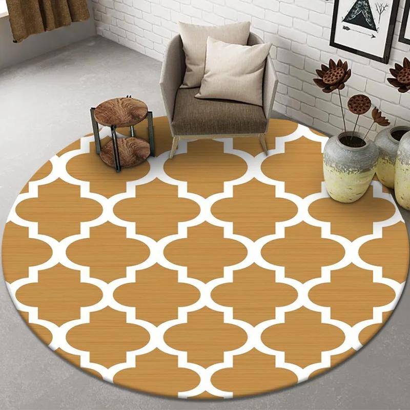 Circular Concentric Circle Carpet Water Ripple Carpet HomeDecoration Living Room BedroomAnti Slip Floor Carpet Neutral ColorTone