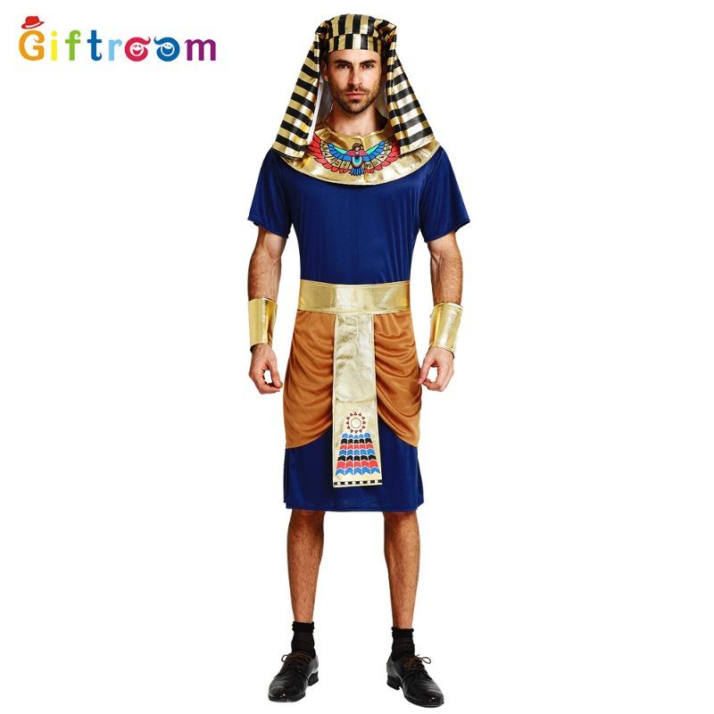 Halloween Masquerade Adult Male Pharaoh Tutankhamun Cosplay Costume Performance Stage Play