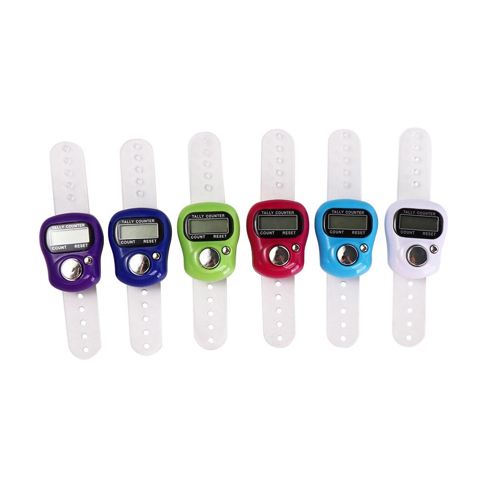 Clicker Mini Finger Ring Tally Counter Electronic Hand Held Stroke Counters Digital Manual Thumb Count Instruments Stitch Marker