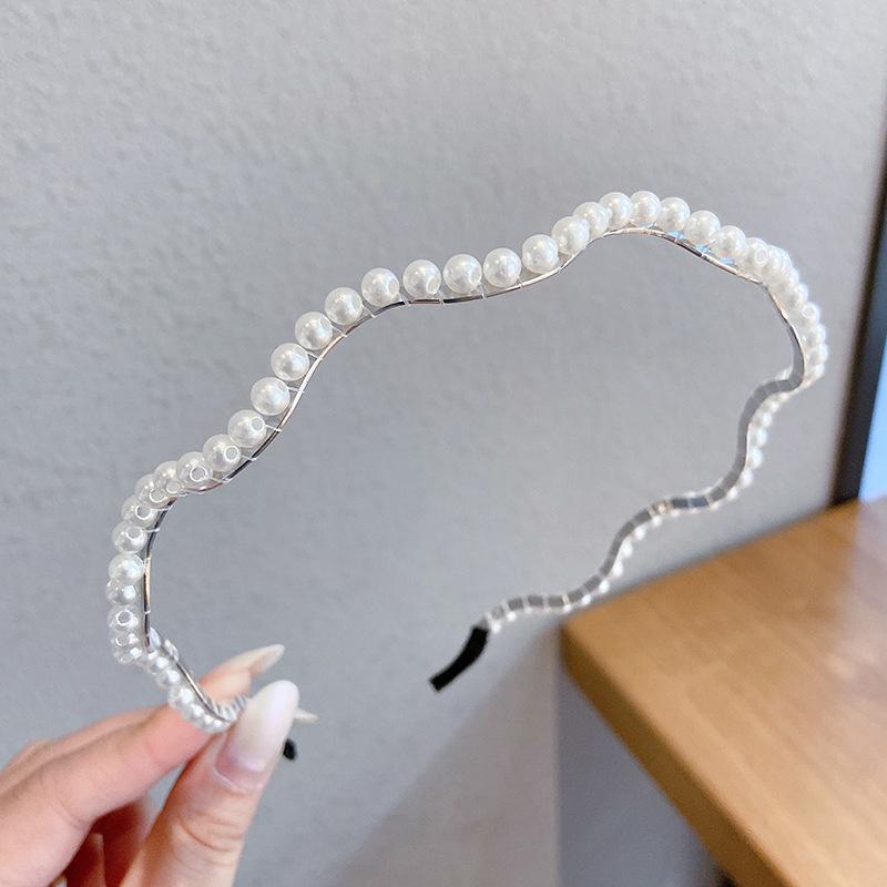 1PC Fashion Pearl Temperament Vintage Pearl Hair Hoops For Women Ladies Simple Non-Slip Headband Hair Band Hair Accessories