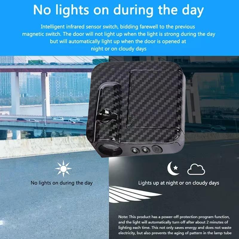 2Pcs Car Welcome Lamp Car Angel Wings Car Door LED HD Welcome Decorative Light Cars Accessories for Univers-al Vehicle Models