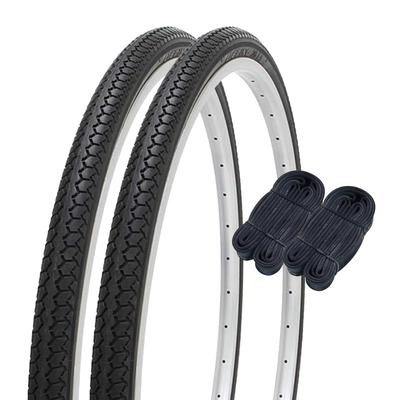 Shinko Bicycle Tire and Tube Set of 2 Pair Winding DEMING 26 X 1 Black SR078 60178 26-inch Each, L/L 3/8 W/O